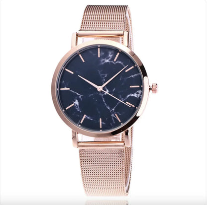 Women's Quartz Watch with Silver & Gold Mesh Band