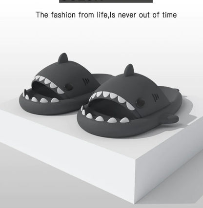 Carbon Black Shark Slippers