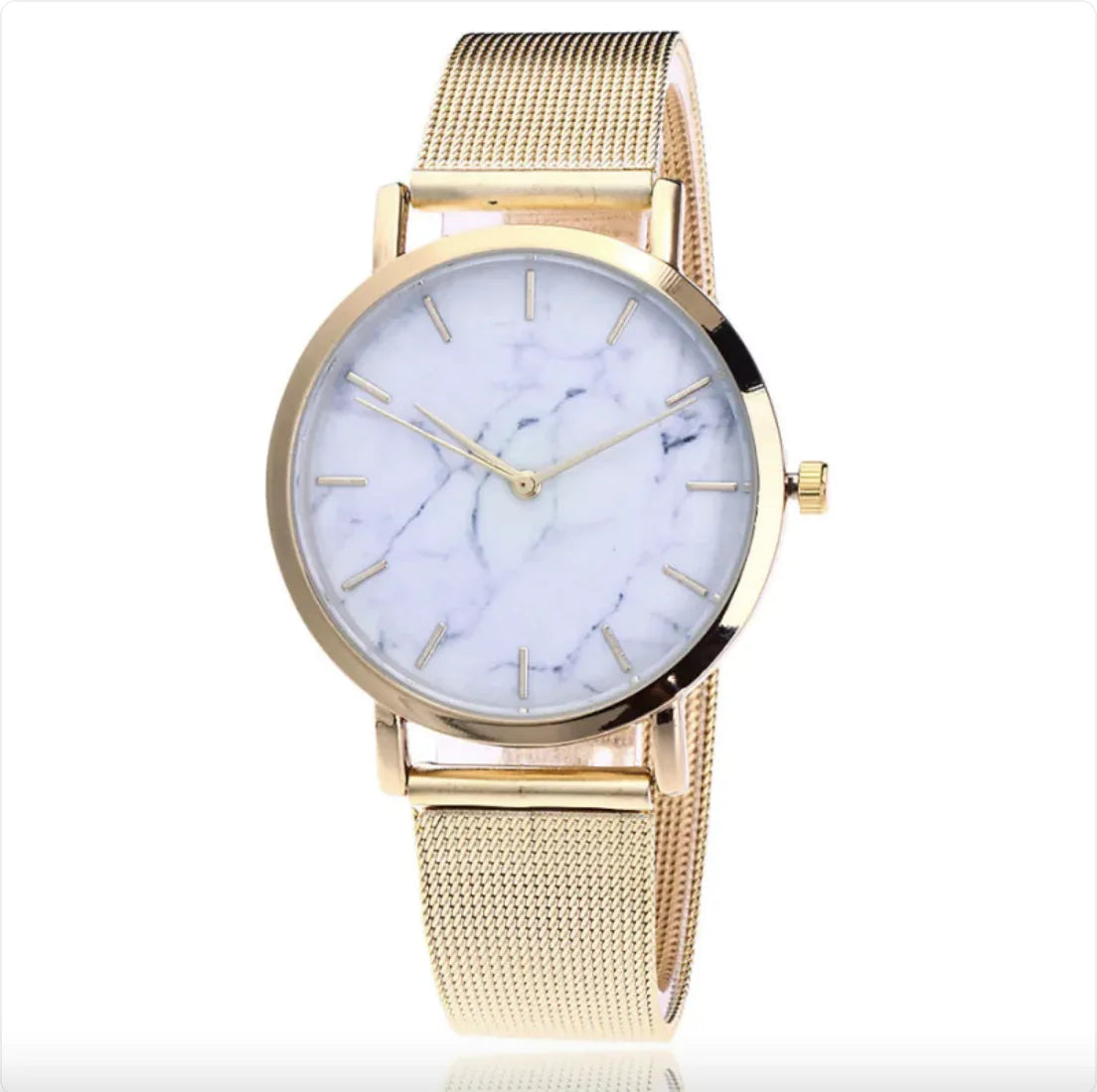 Women's Quartz Watch with Silver & Gold Mesh Band