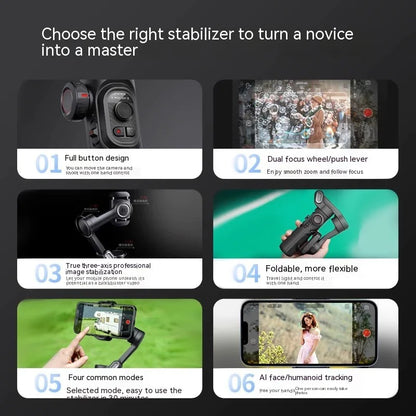 3-Axis Anti-Shake Handheld Gimbal Stabilizer for Smartphones