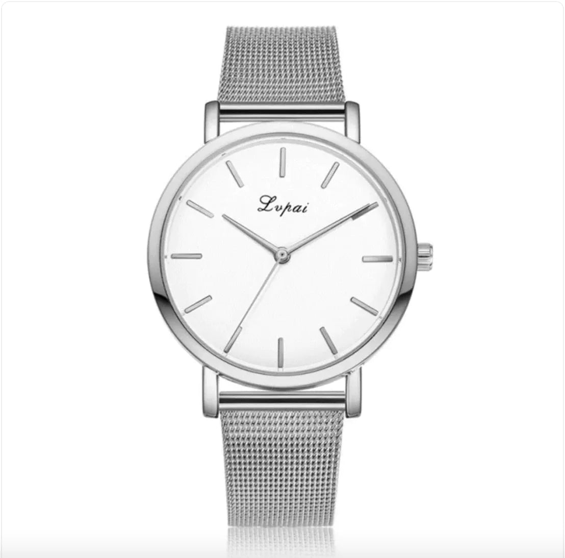 Women's Quartz Watch with Silver & Gold Mesh Band