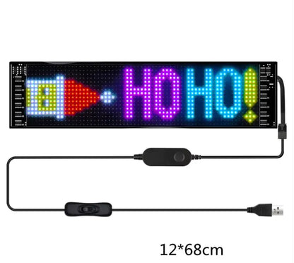 Programmable Car LED Sign LED Full-color Advertising Screen Ultra-thin Display Screen Custom Text Pattern Animation Display Car